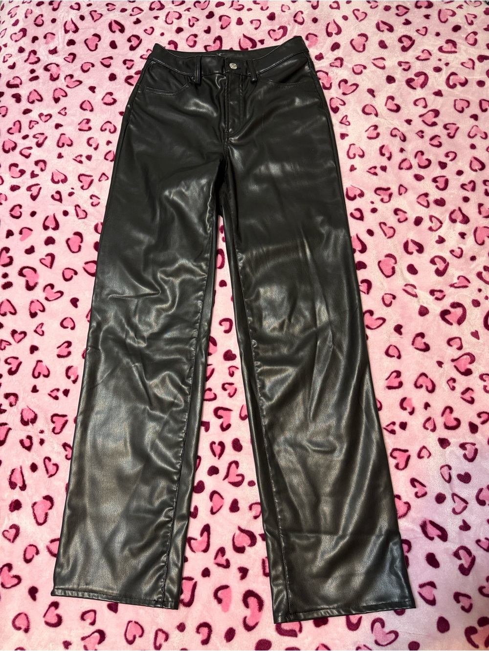 Divided Black Faux Leather Jeans